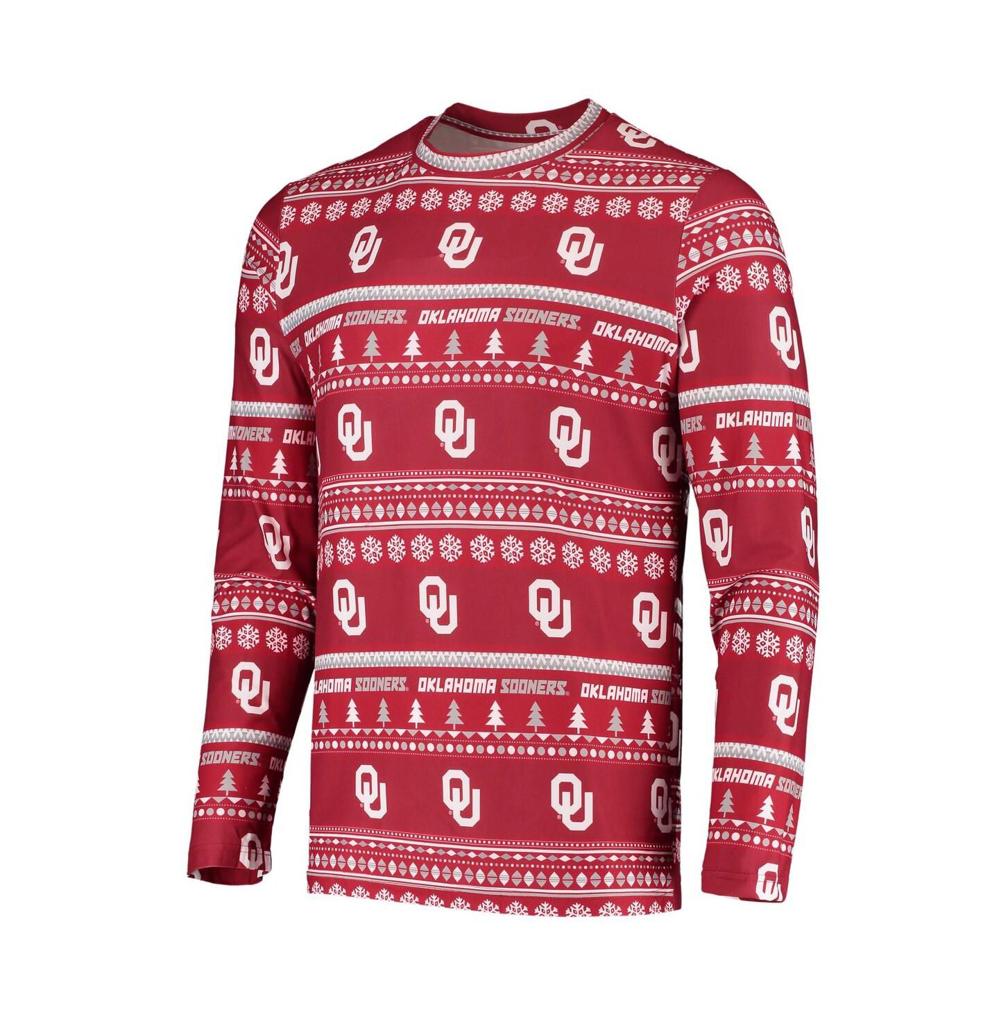 Мужской комплект Concepts Sport Oklahoma Sooners Ugly Sweater: лонгслив и брюки, Crimson — фото 4