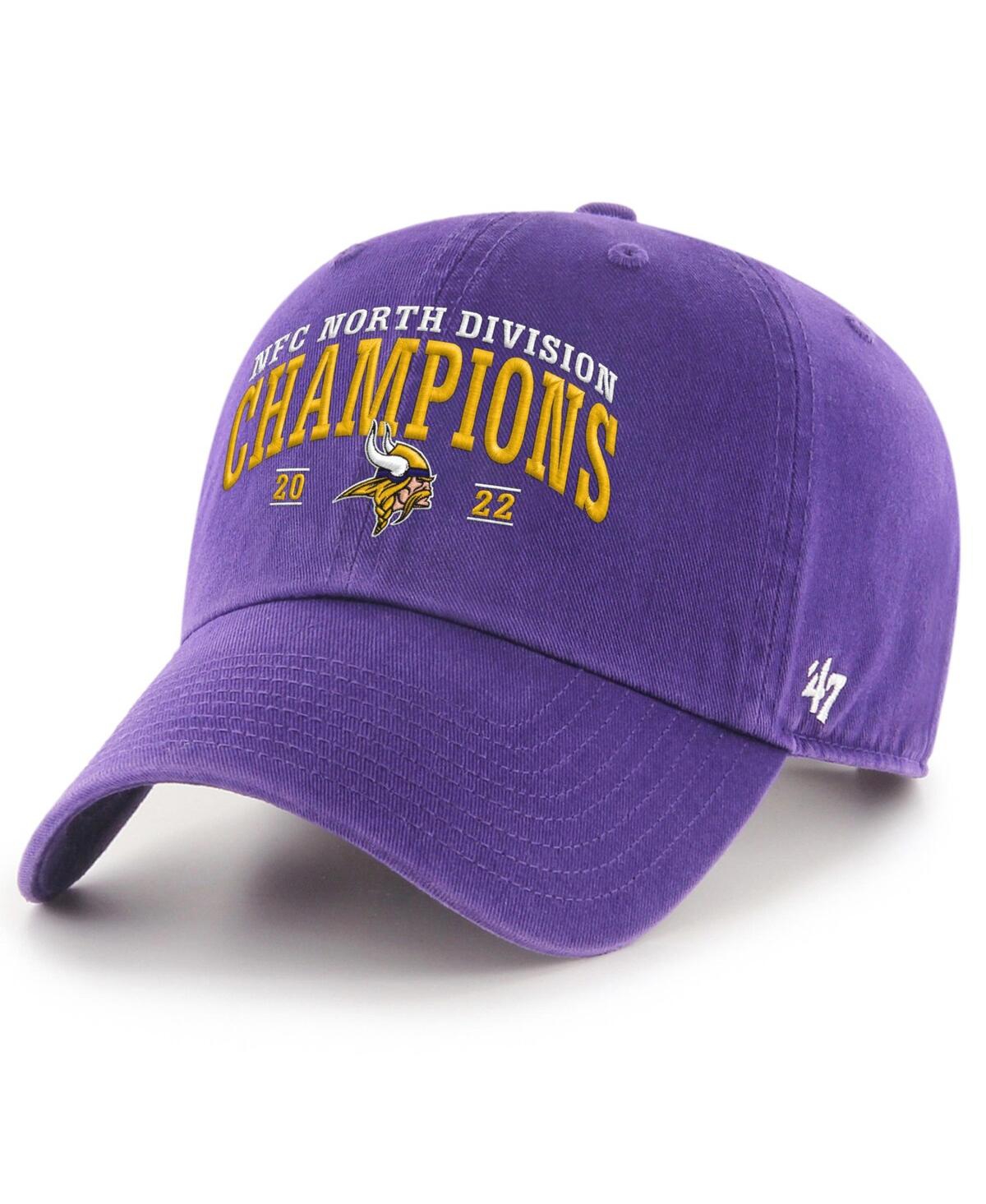 47 Brand Men's ' Purple Minnesota Vikings 2022 Nfc North Division Champions Clean Up Adjustable Hat