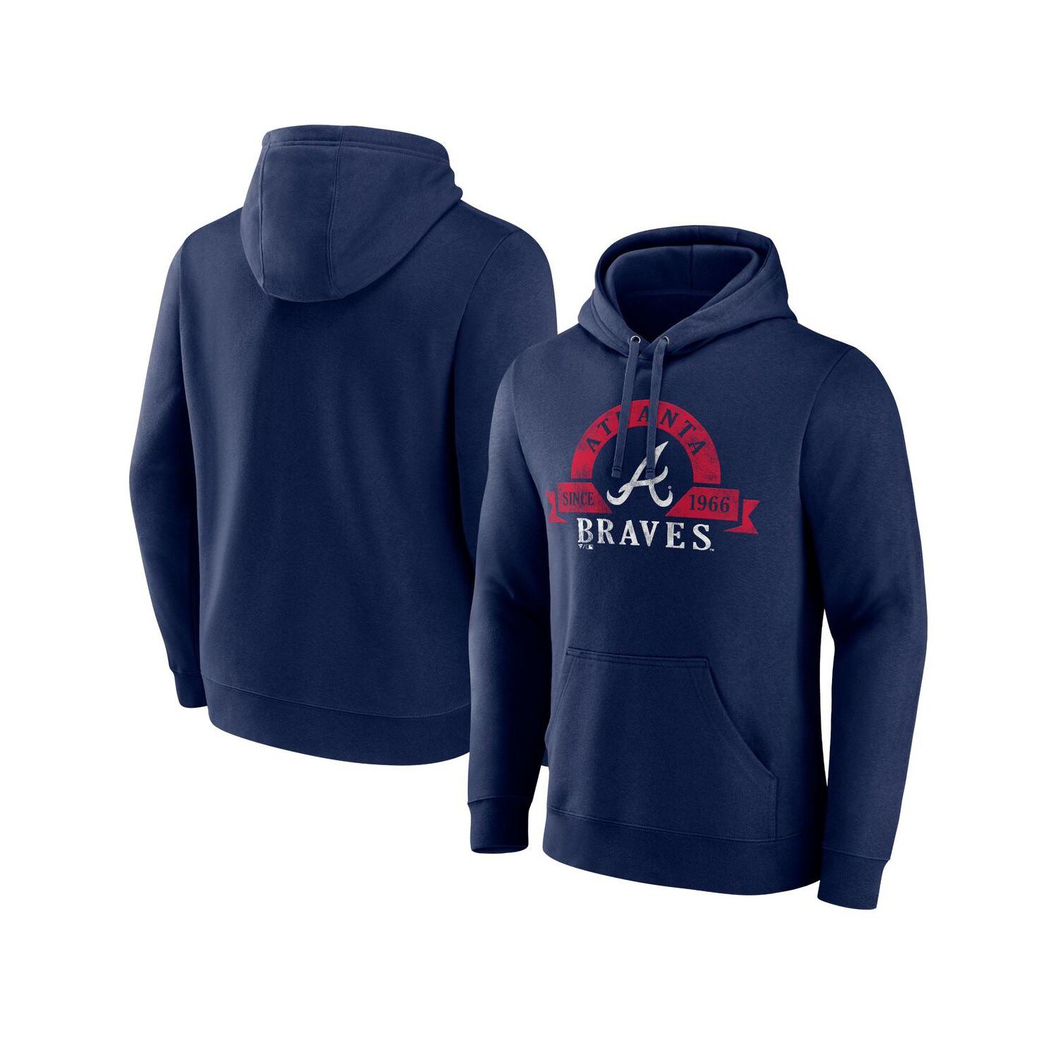 Men's Navy Atlanta Braves Big and Tall Utility Pullover Hoodie