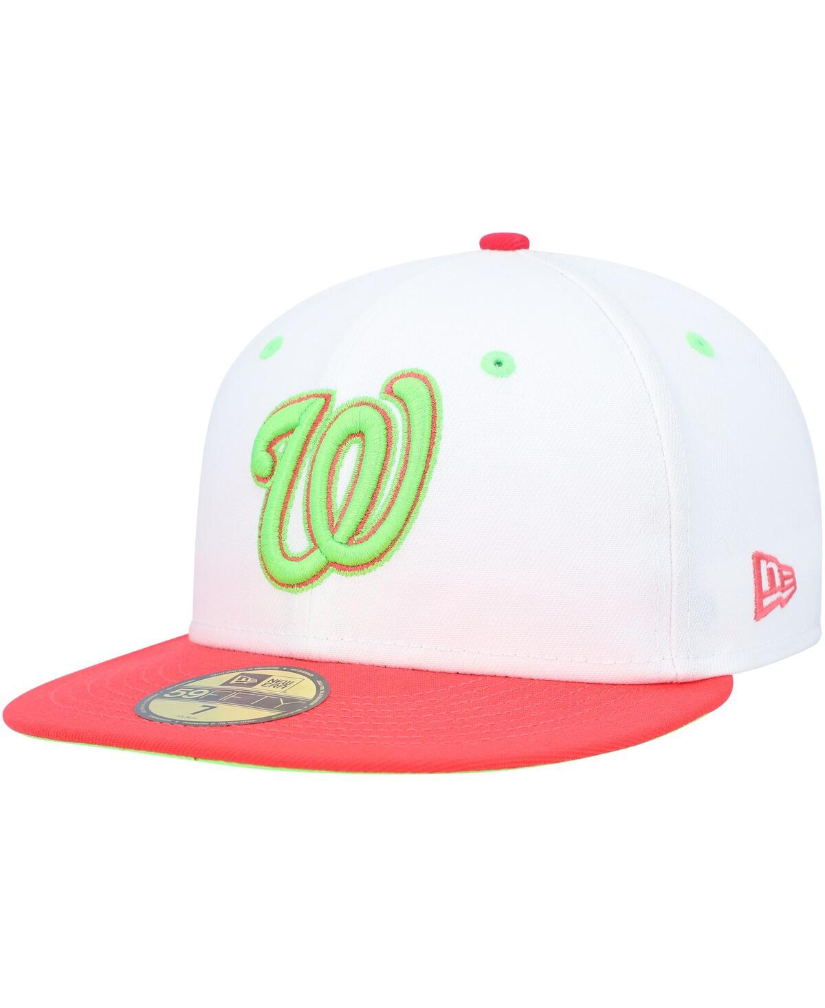 New Era Men's  White, Coral Washington Nationals Robert F. Kennedy Memorial Stadium Strawberry Lolli In White,coral