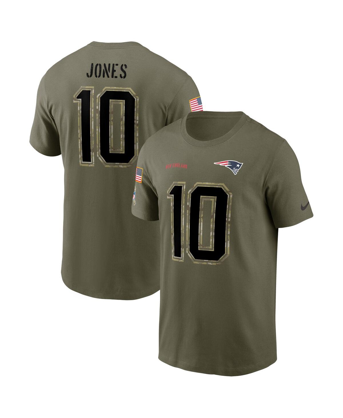 Men's Nike Mac JonesNew England Patriots 2022 Salute to Service Name and Number T-shirt - Olive