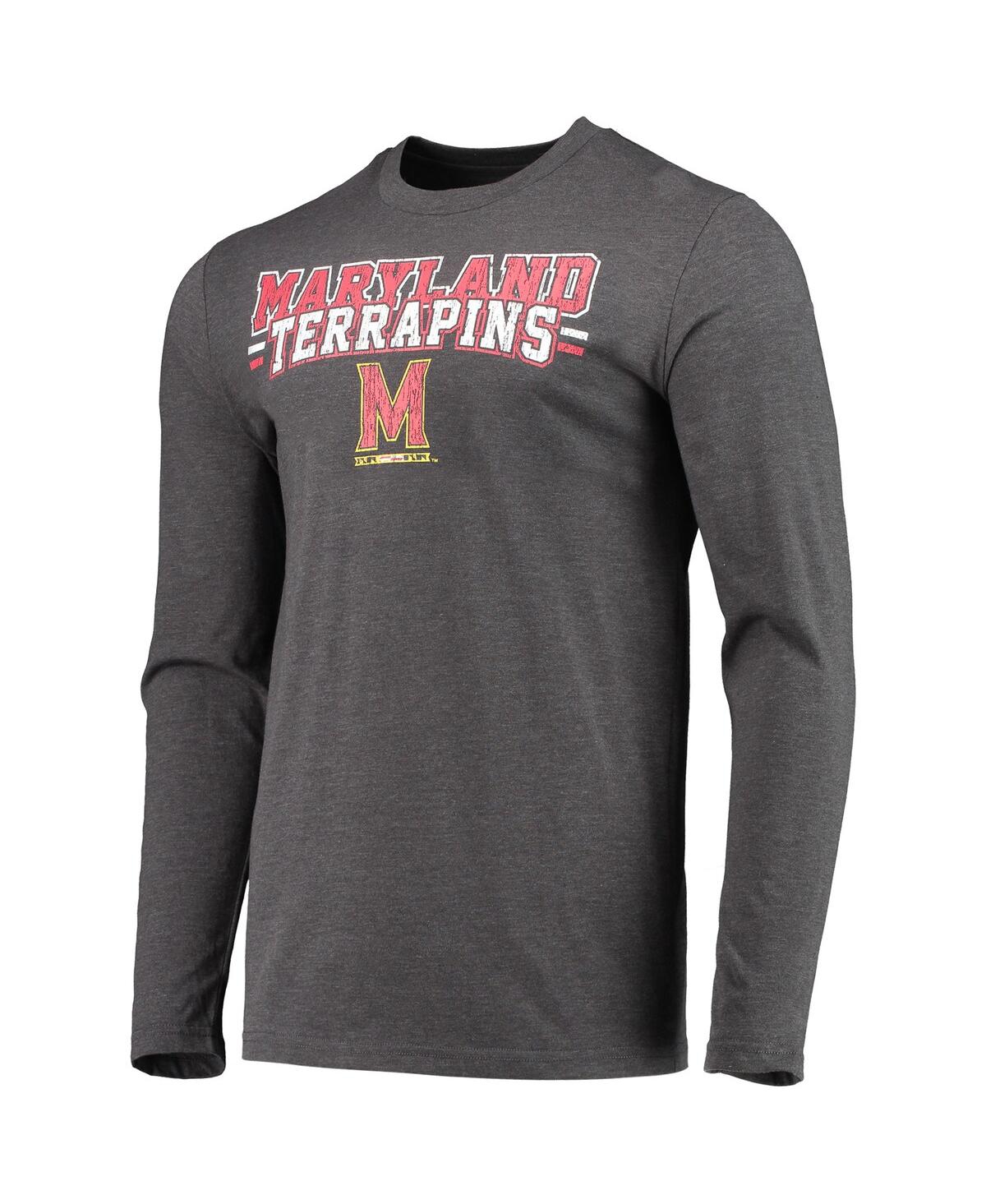 Shop Concepts Sport Men's  Red, Heathered Charcoal Maryland Terrapins Meter Long Sleeve T-shirt And Pants  In Red,heather Charcoal