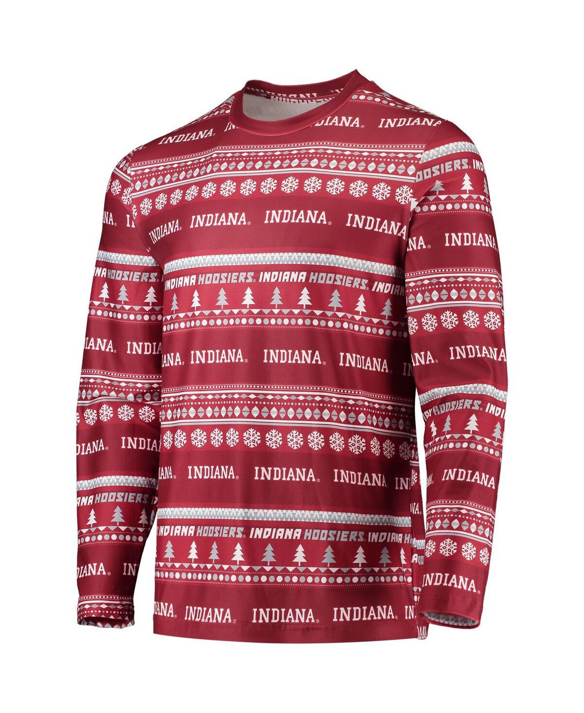 Men's Concepts SportIndiana Hoosiers Ugly Sweater Long Sleeve T-shirt and Pants Sleep Set - Crimson