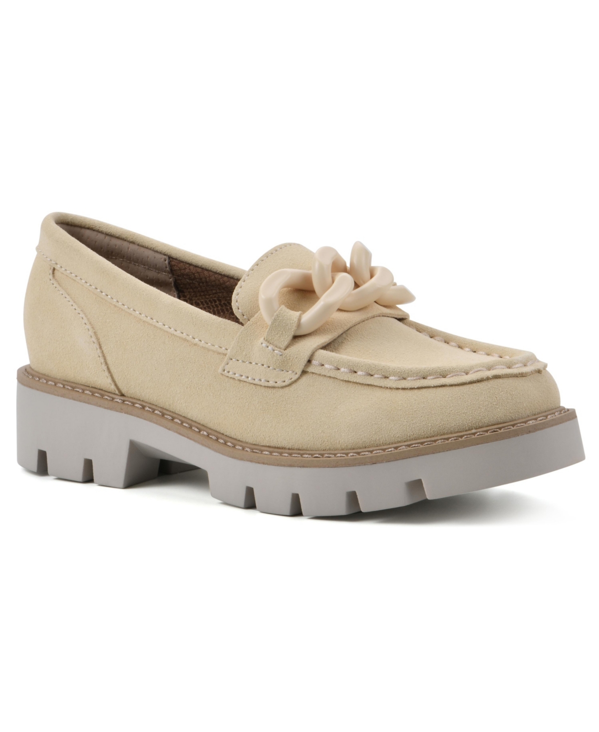 Women's Goodie Lug Sole Loafers - Butter Cream, Suede