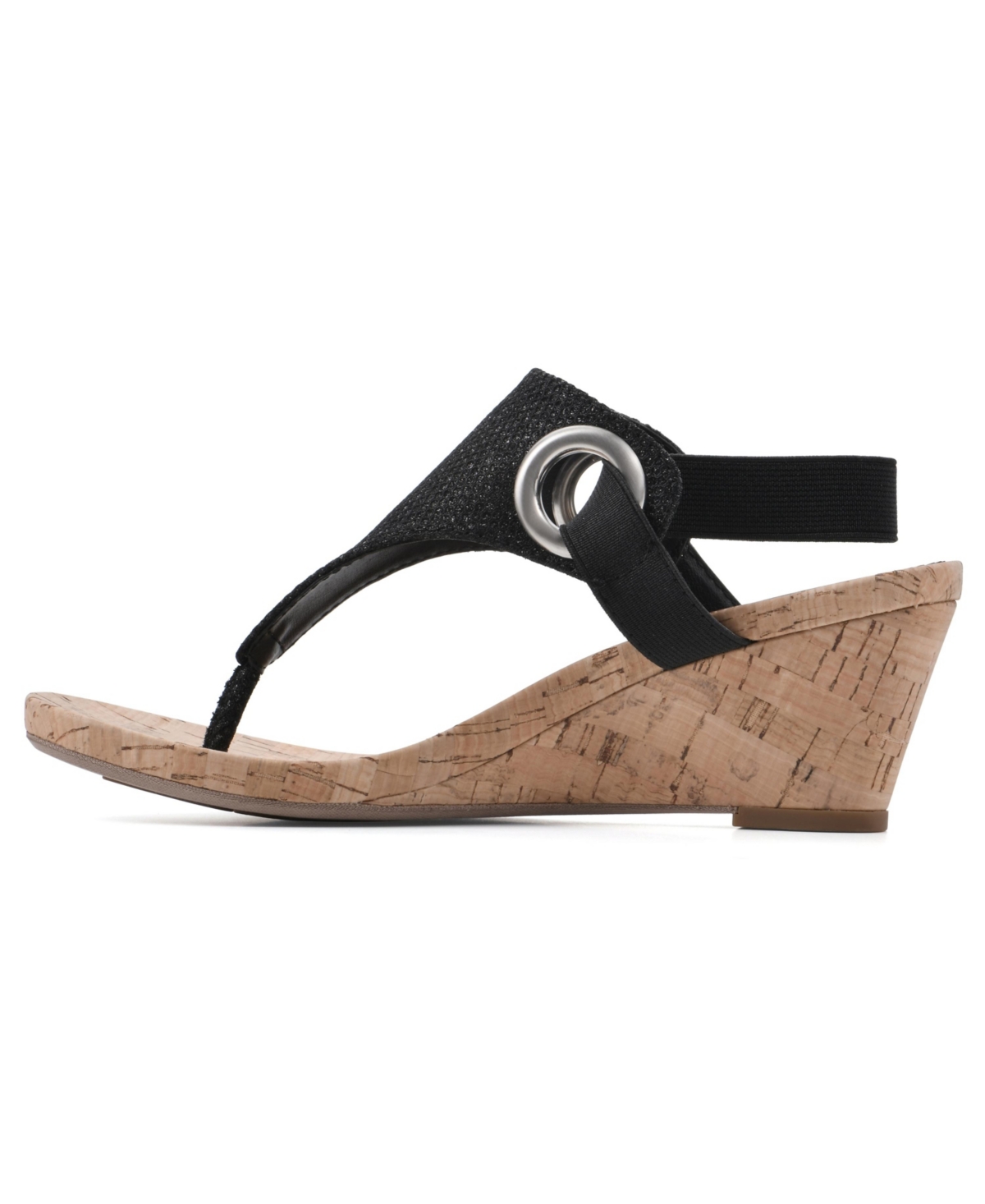 White Mountain Women's Aida Thong Wedge Sandals - Glitter