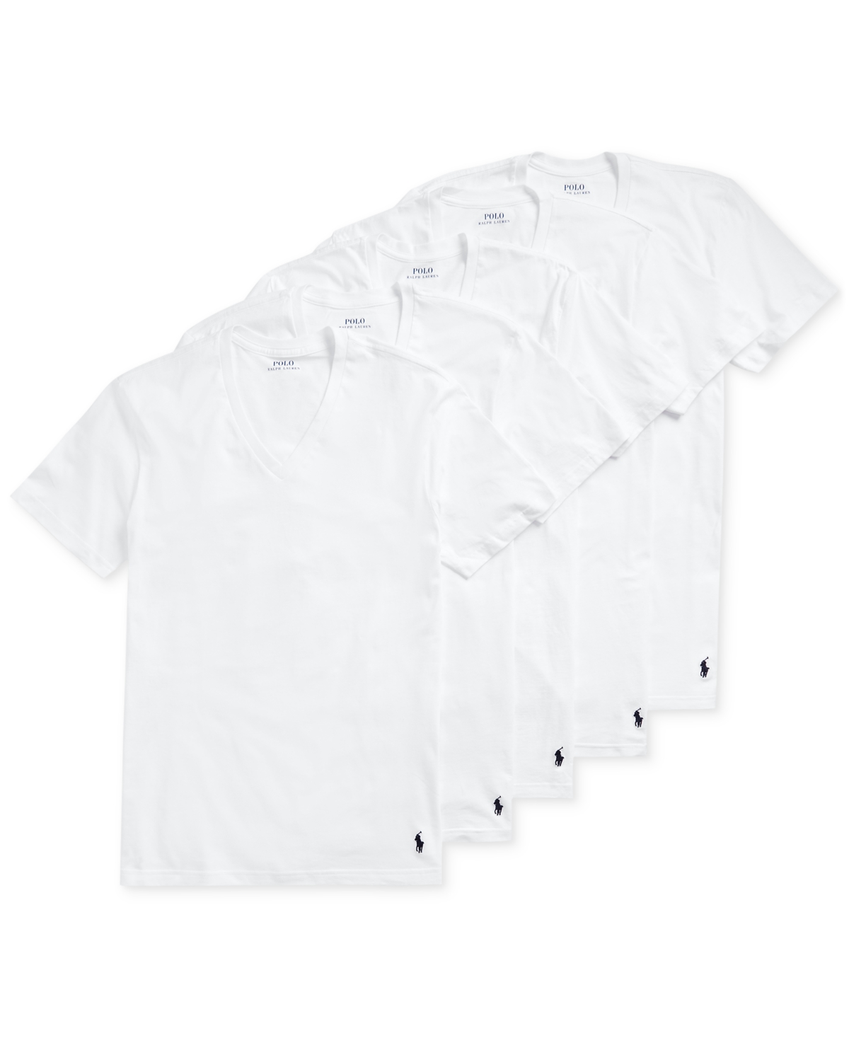 Shop Polo Ralph Lauren Men's Classic-fit V-neck Undershirts, 5-pack In White