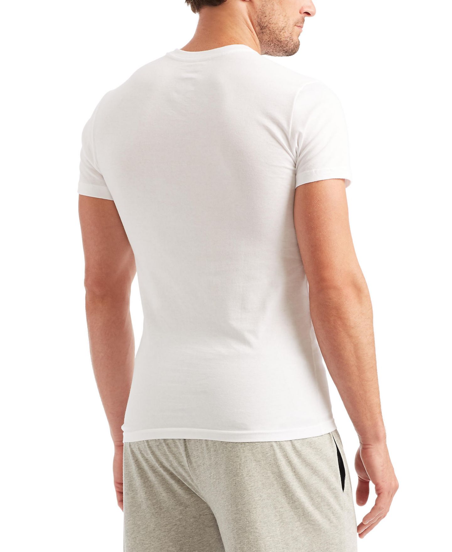 Мужские футболки Polo Ralph Lauren 5-Pack Slim Fit Classic Cotton V-Neck T-Shirts, цвет: Белый — фото 2