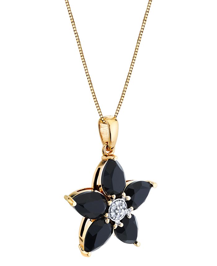 10k Gold Two Tone Flower Pendant Necklace