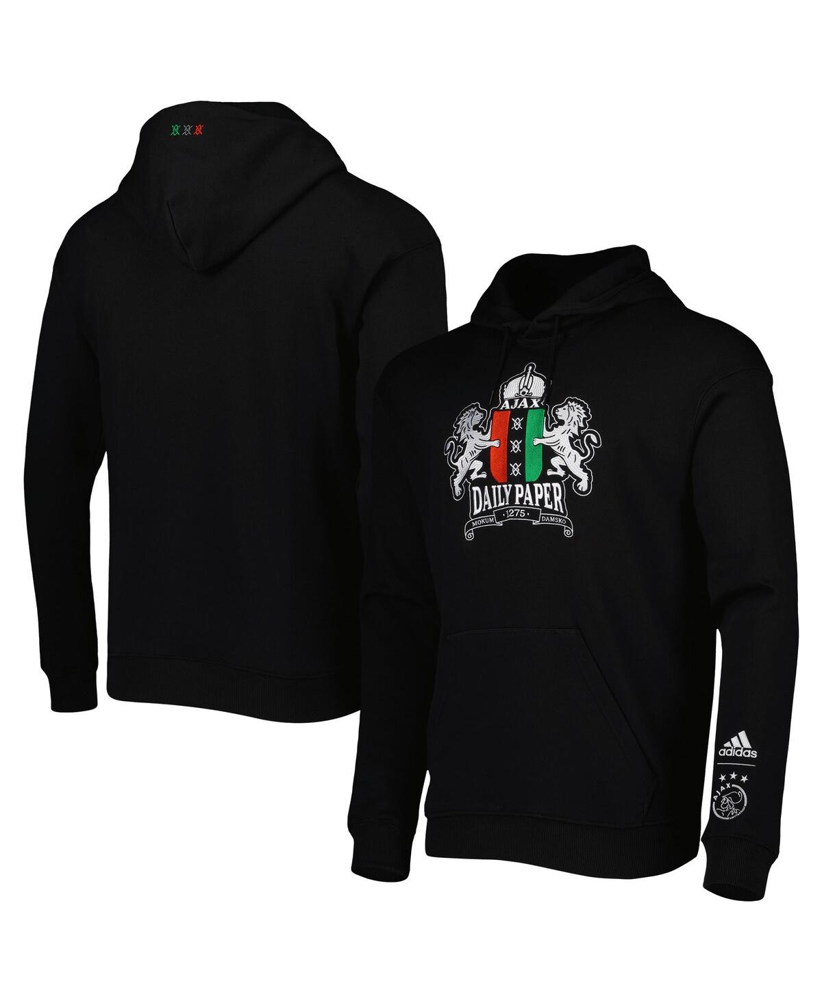 Adidas Originals Adidas Black Ajax Daily Paper Pullover Hoodie In Black