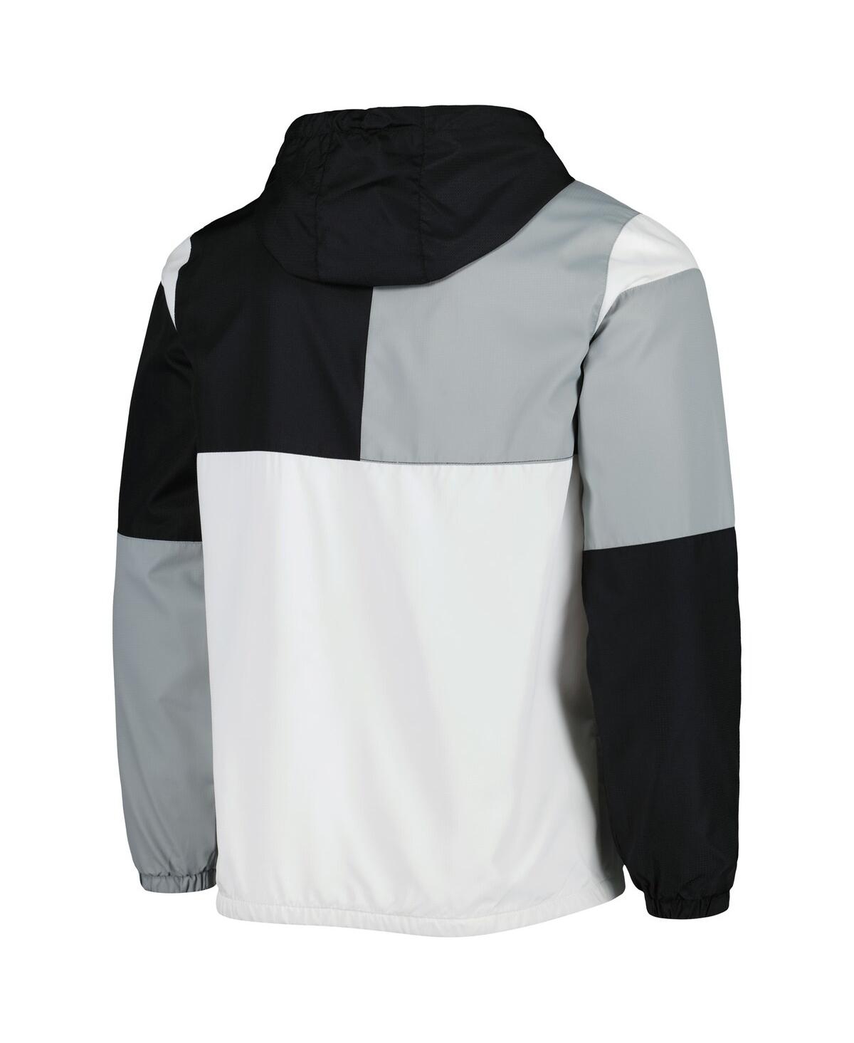 Shop G-iii Sports By Carl Banks Men's  Black, Silver Chicago White Sox Fair Catch Half-zip Hoodie In Black,silver