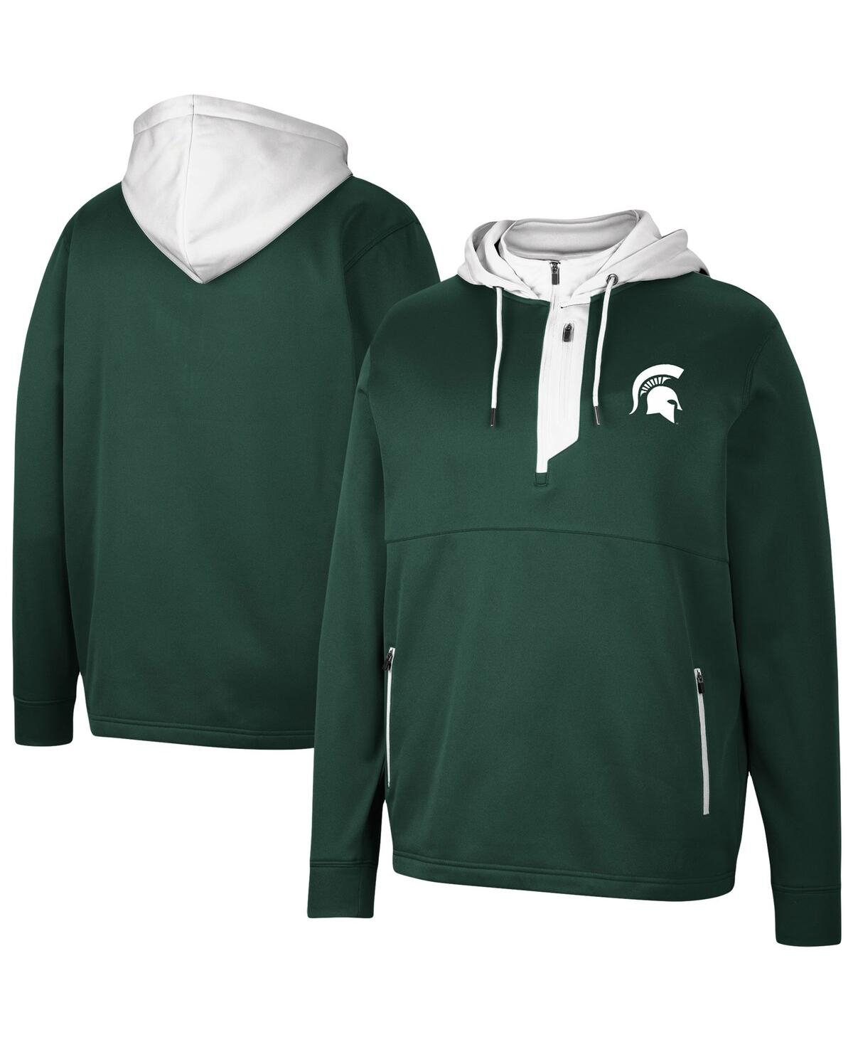 Shop Colosseum Men's  Green Michigan State Spartans Luge 3.0 Quarter-zip Hoodie