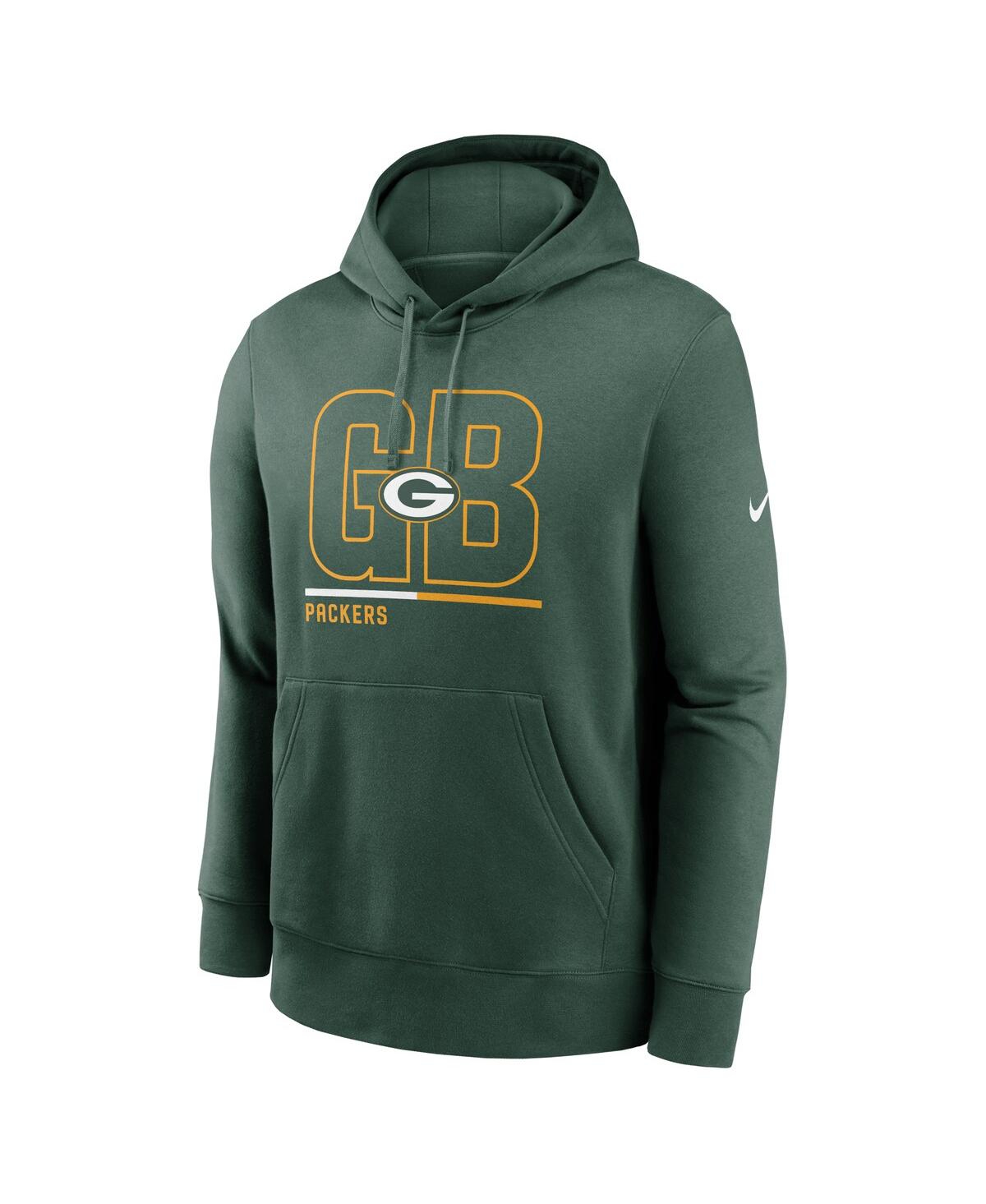 Shop Nike Men's  Green Green Bay Packers City Code Club Fleece Pullover Hoodie