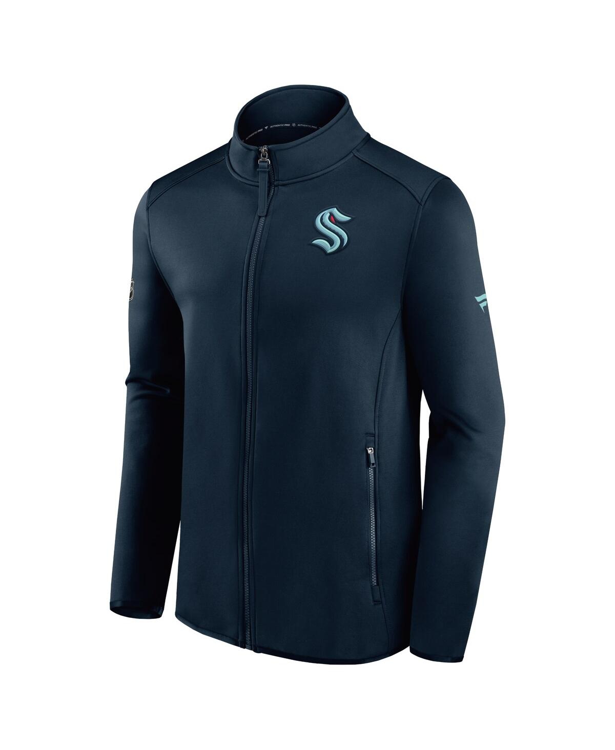 Men's FanaticsSeattle Kraken Authentic Pro Rink Fleece Full-Zip Jacket - Deep Sea Blue