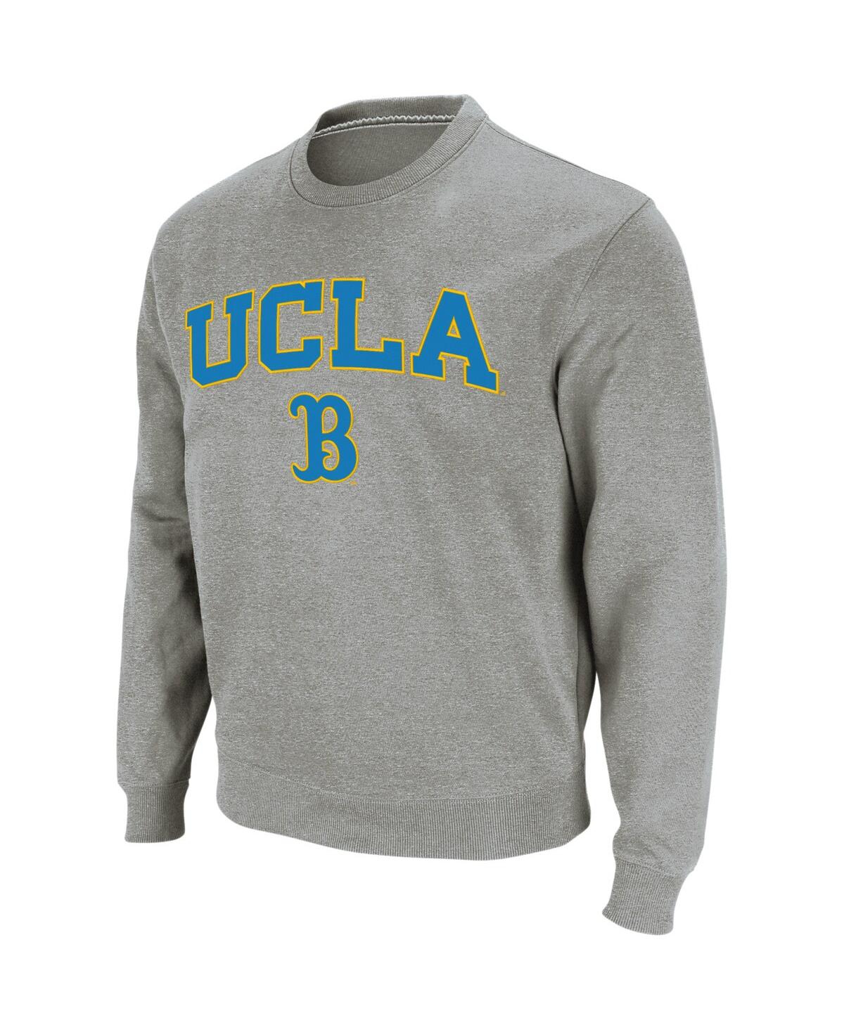 Shop Colosseum Men's  Heather Gray Ucla Bruins Arch & Logo Crew Neck Sweatshirt