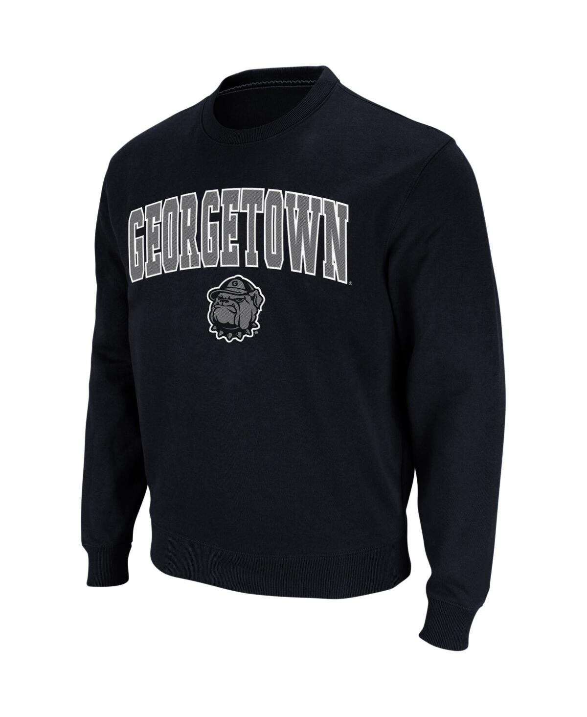 Shop Colosseum Men's  Navy Georgetown Hoyas Arch And Logo Crew Neck Sweatshirt