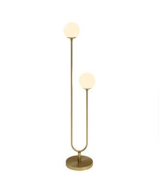 Dufrene 2-Light Floor Lamp with Glass Shades