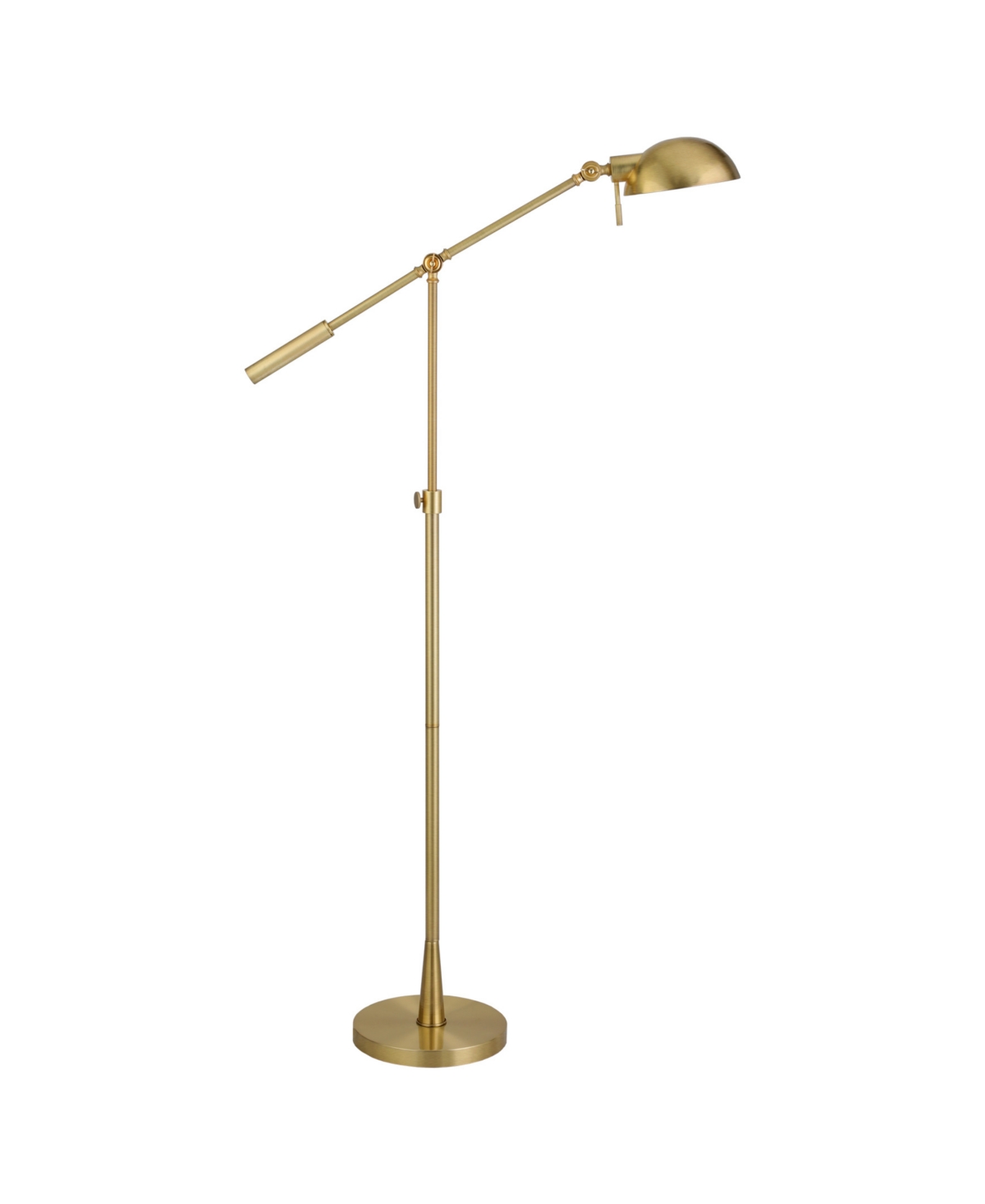 Hudson & Canal Dexter Height Adjustable And Tilting Floor Lamp With Metal Shade In Brushed Brass