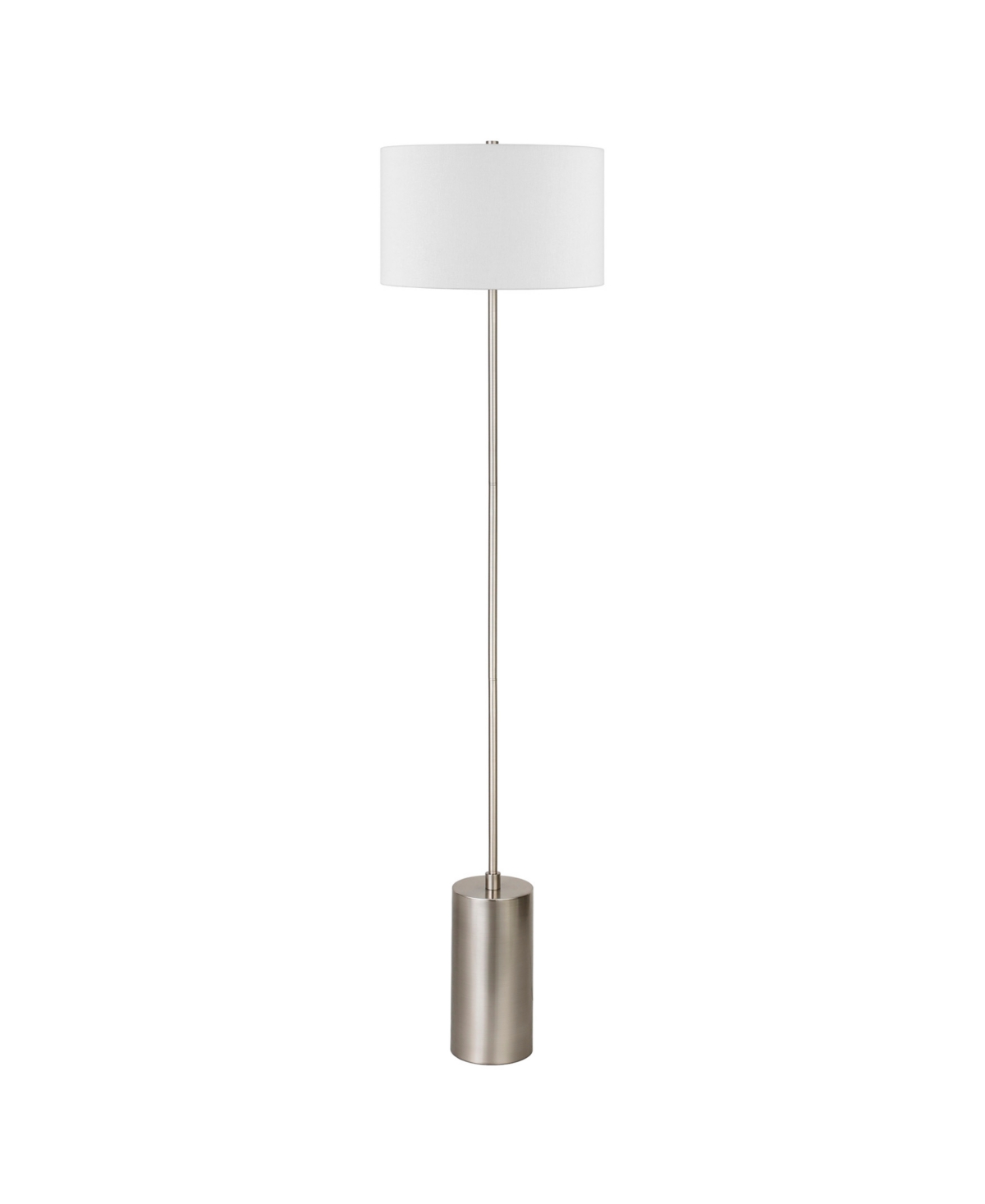 Hudson & Canal Somerset 64" Tall Floor Lamp With Fabric Shade In Brushed Nickel
