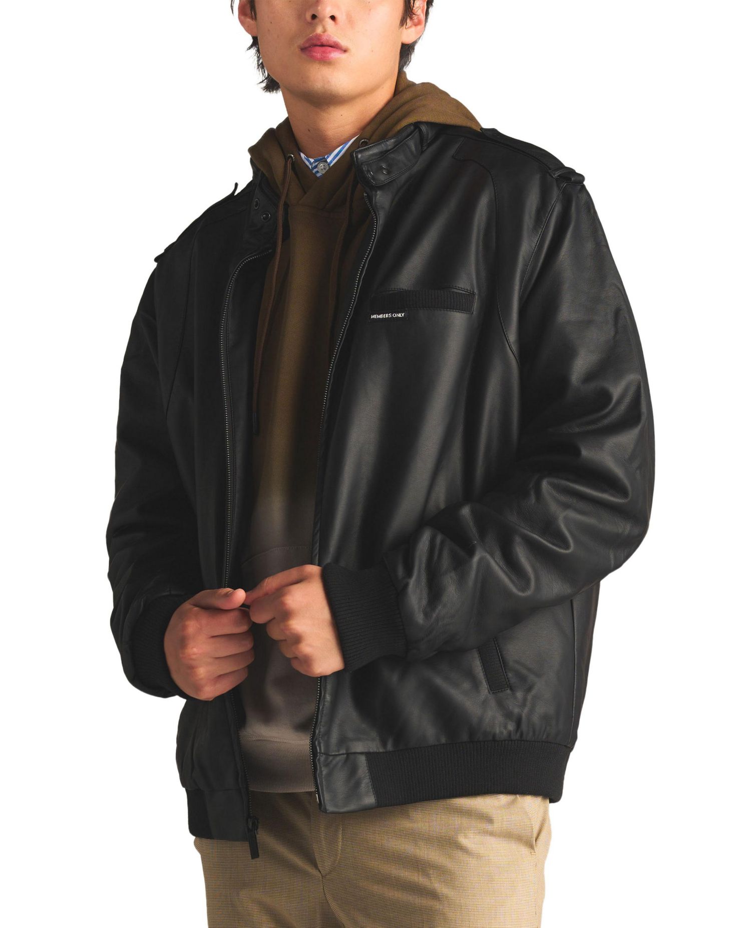 Men's Faux Leather Iconic Racer Jacket