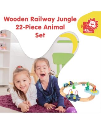 Wooden Railway Jungle 22-Piece Animal Set