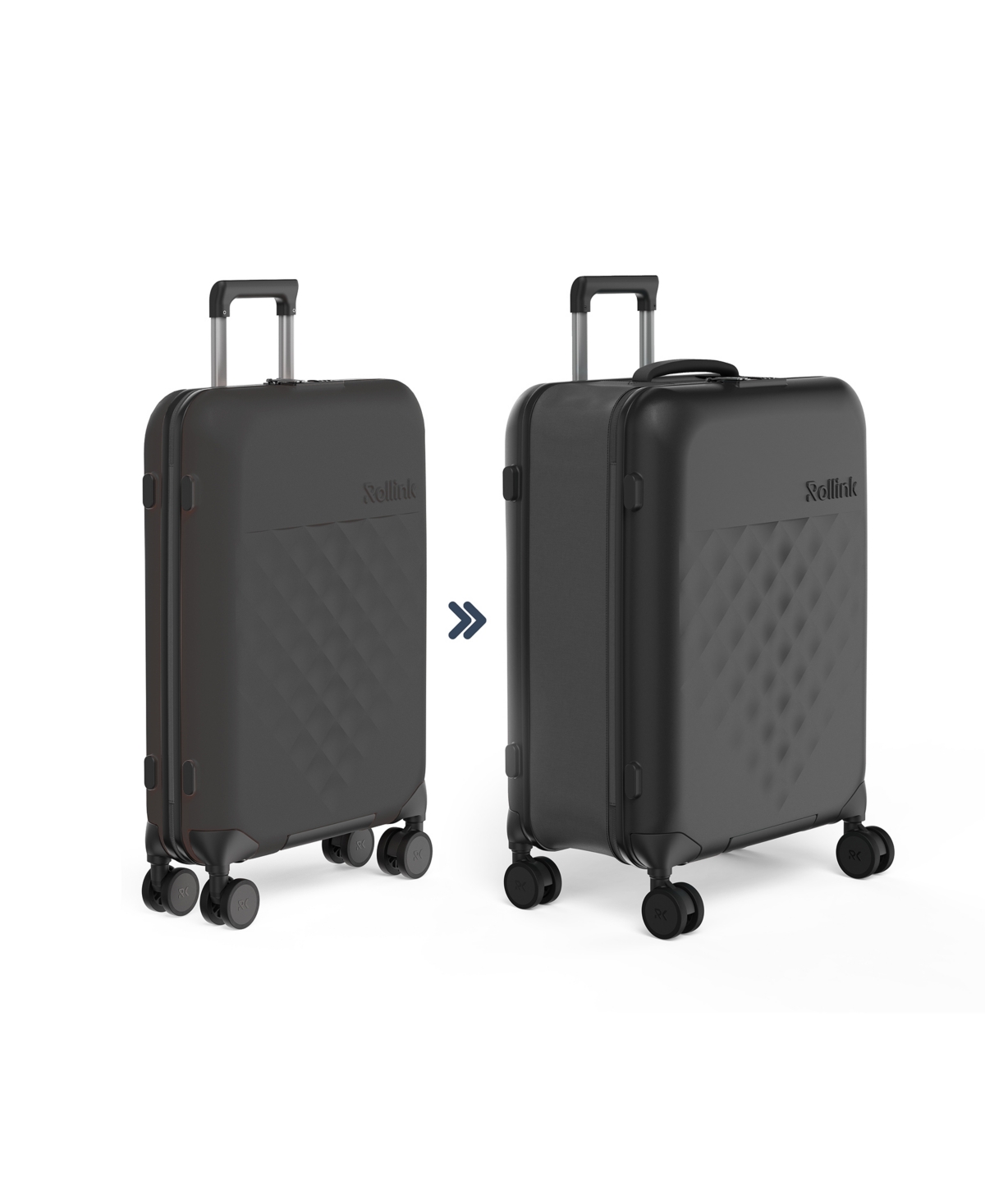 Rollink Flex 360 Spinner 26" Medium Check-in Suitcase In Black