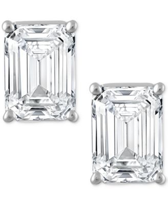 Certified Lab Grown Diamond Emerald-Cut Stud Earrings (5 ct. t.w.) in 14k Gold