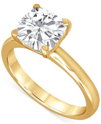 Certified Lab Grown Diamond Cushion-Cut Solitaire Engagement Ring (4 ct. t.w.) in 14k Gold