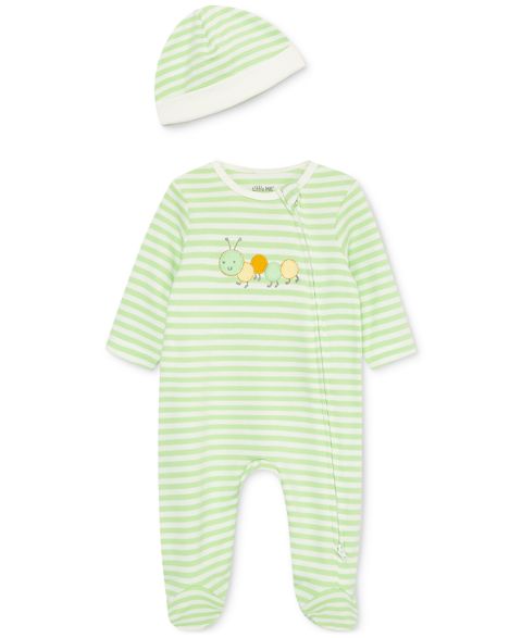 Комплекты Little Me Or Caterpillar Coverall and Hat, 2 Piece Set для малышей, цвет: Зелёный