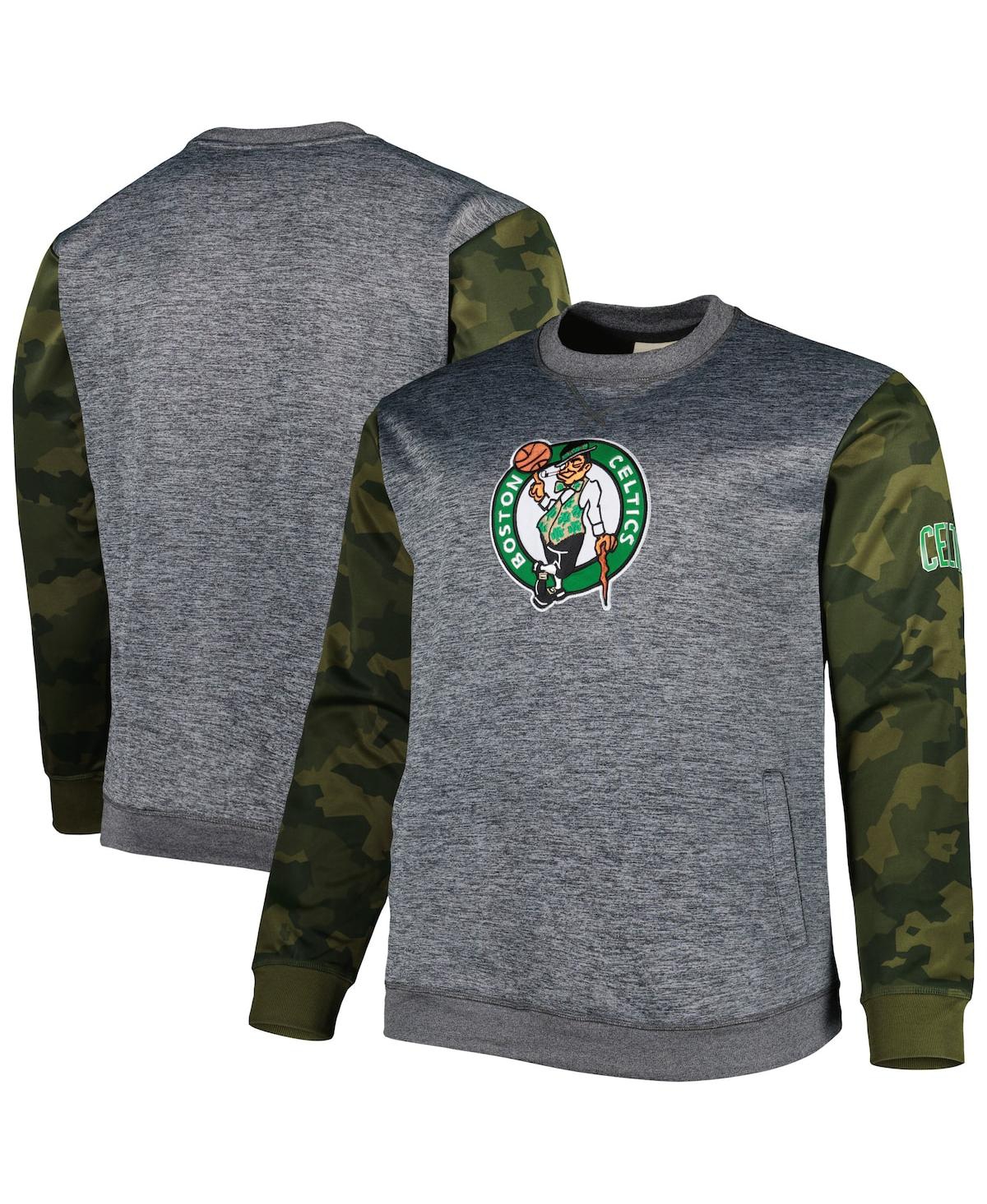 Shop Fanatics Men's Heather Charcoal Boston Celtics Big And Tall Camo Stitched Sweatshirt