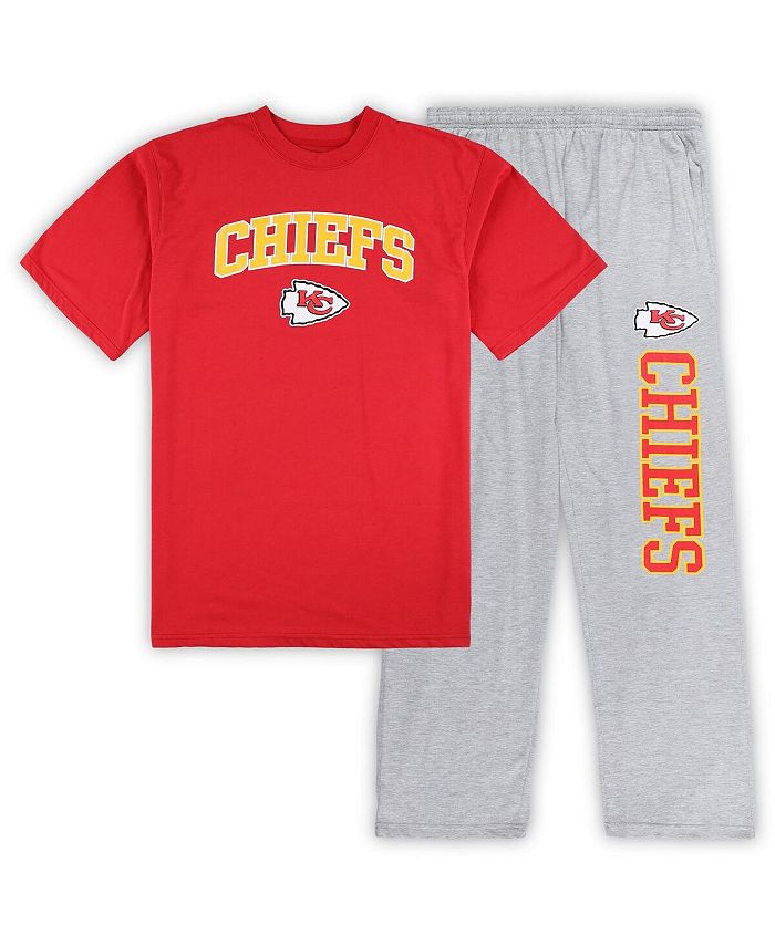 Concepts Sport Men's Red, Heather Gray Kansas City Chiefs Big and Tall ...