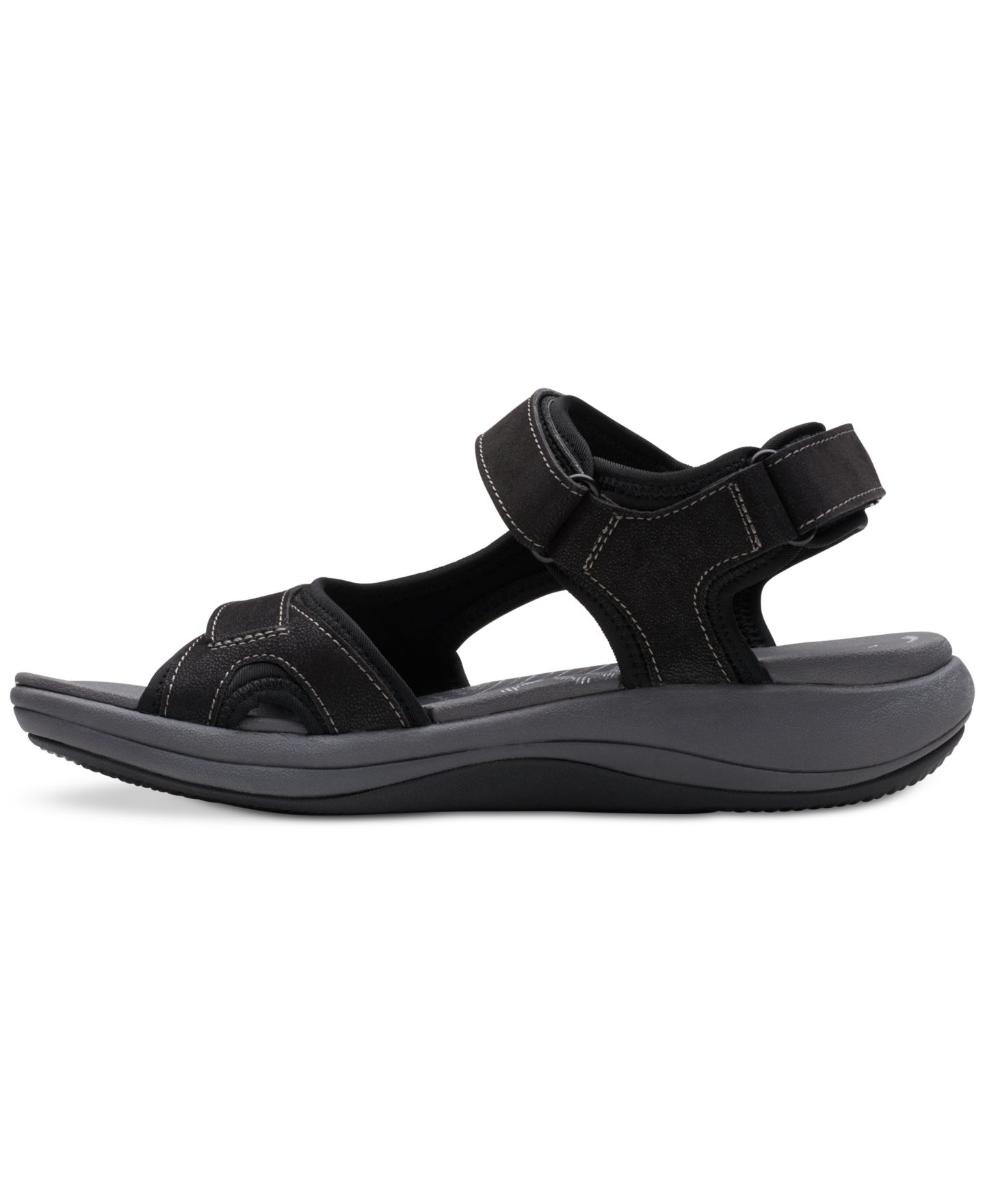 Женские сандалии Clarks Cloudsteppers Mira Bay Strappy Sport Sandals, цвет: Чёрный — фото 7