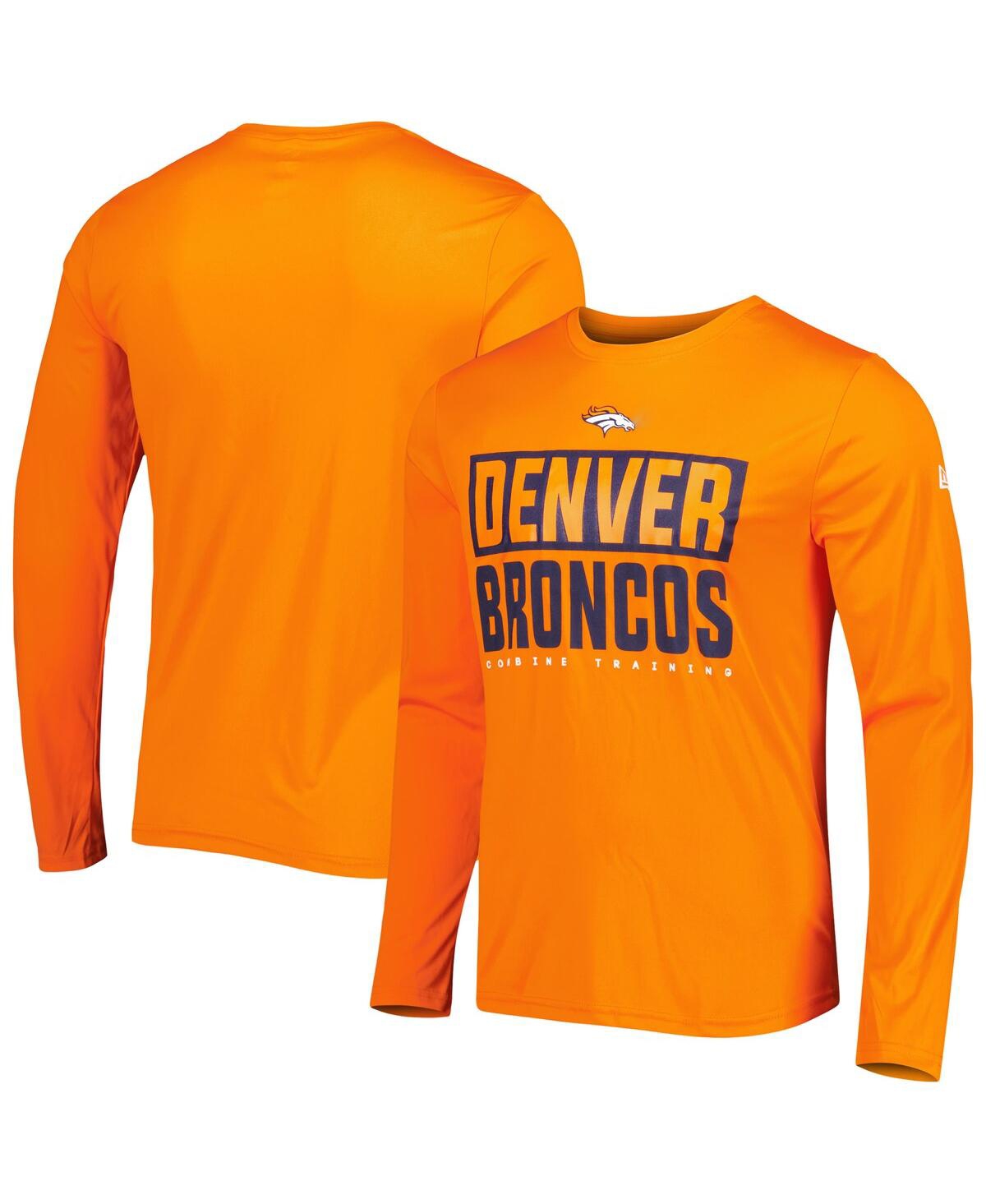 Shop New Era Men's  Orange Denver Broncos Combine Authentic Offsides Long Sleeve T-shirt