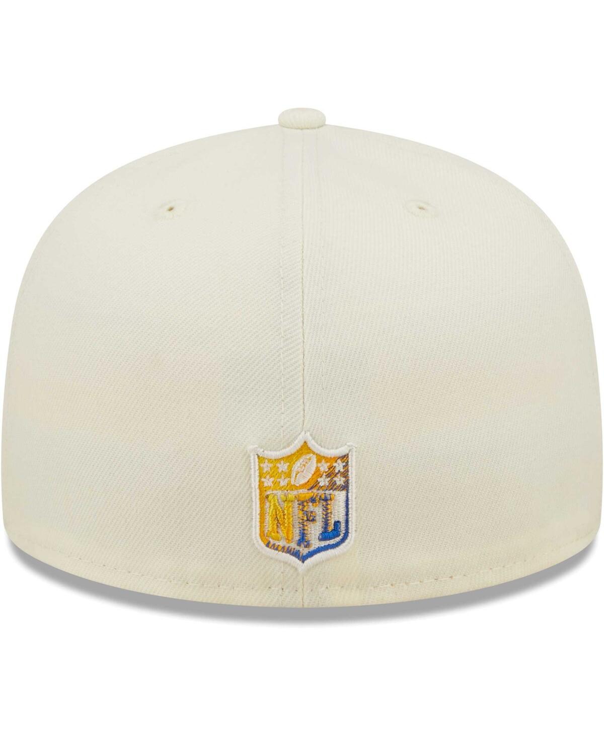 New Era Cream Los Angeles Rams Chrome Dim 59fifty Fitted Hat In Cream
