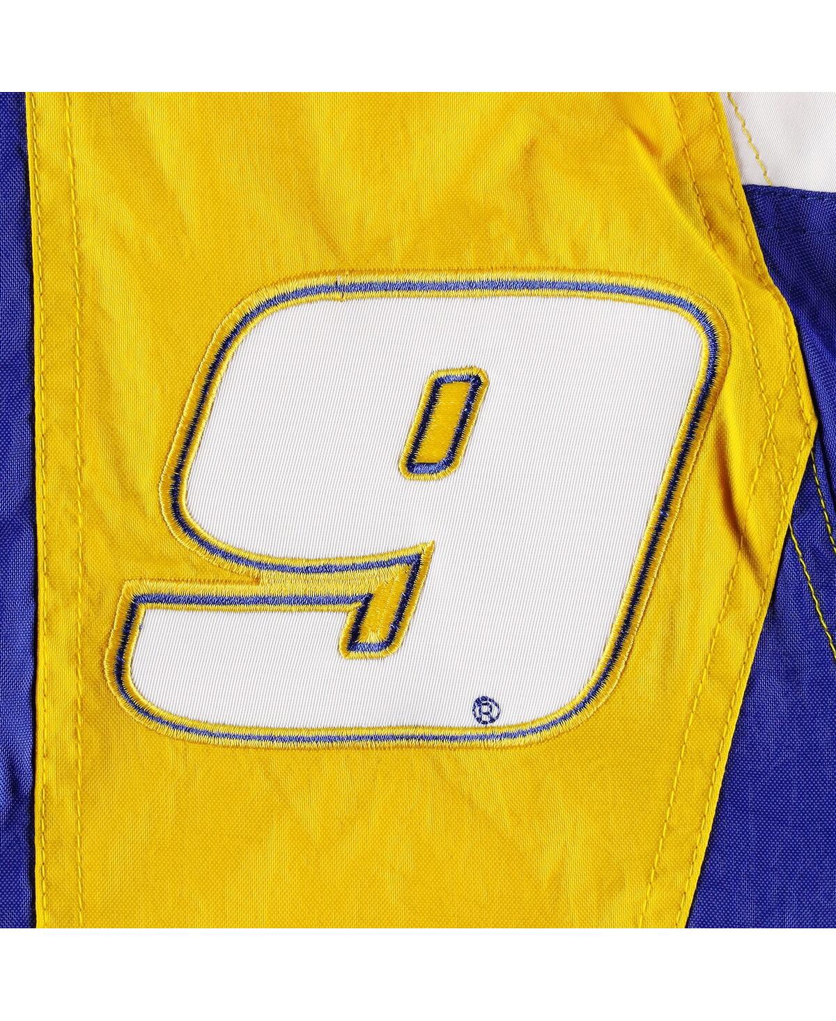 Starter Men's  Royal, Yellow Chase Elliott The Body Check Half-snap Pullover Jacket In Royal,yellow