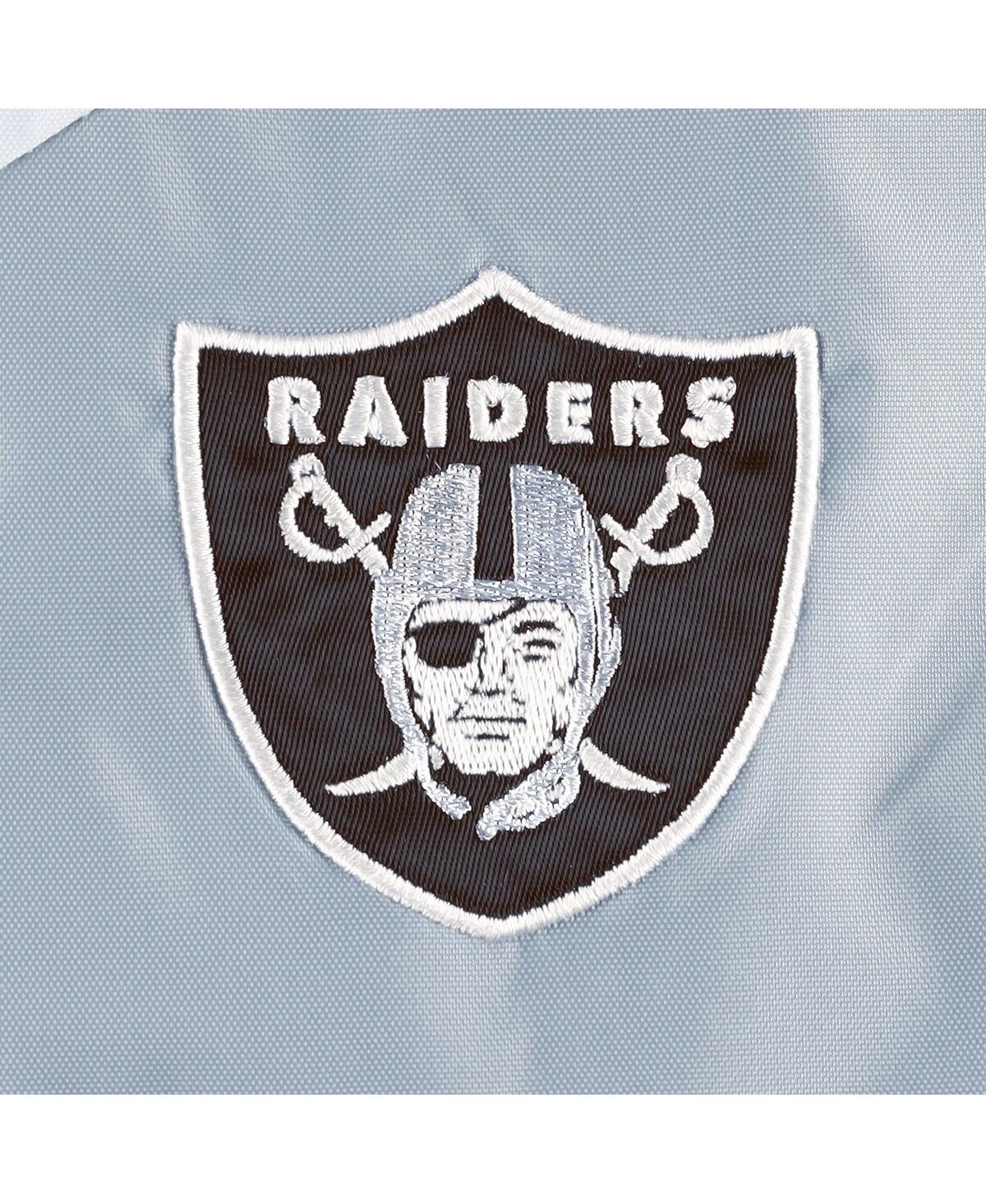 Shop Tommy Hilfiger Women's  White, Silver Las Vegas Raiders Staci Half-zip Hoodie Windbreaker Jacket In White,silver