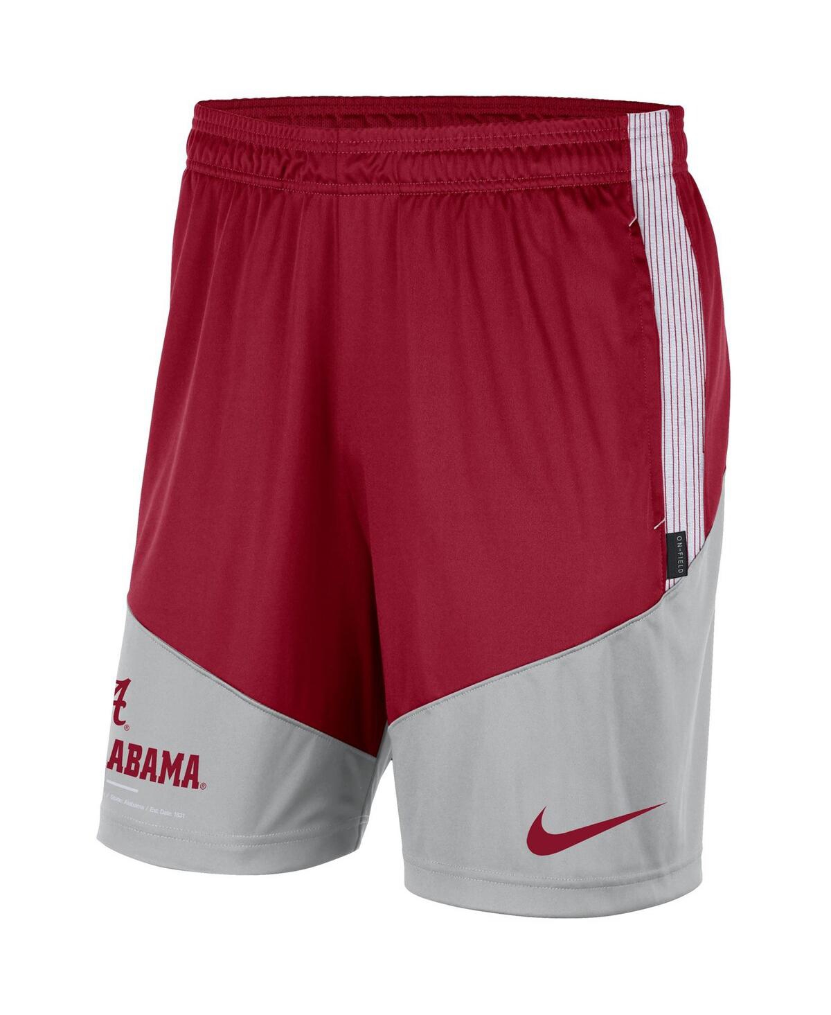 Shop Nike Men's  Crimson And Gray Alabama Crimson Tide Team Performance Knit Shorts In Crimson,gray