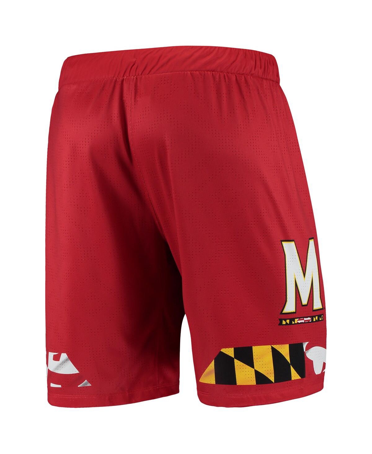 Shop Under Armour Men's  Red Maryland Terrapins Replica Basketball Short