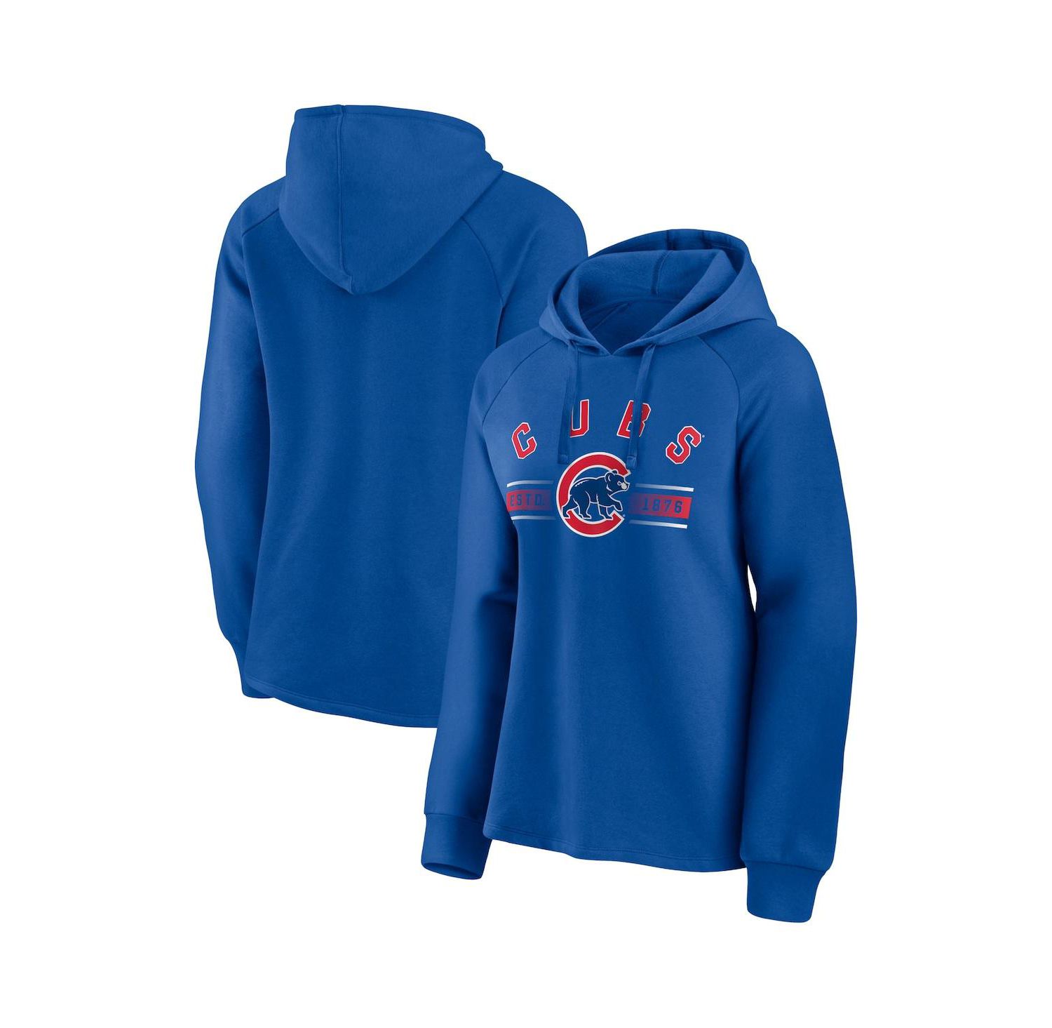 Women's Royal Chicago Cubs Perfect Play Raglan Pullover Hoodie
