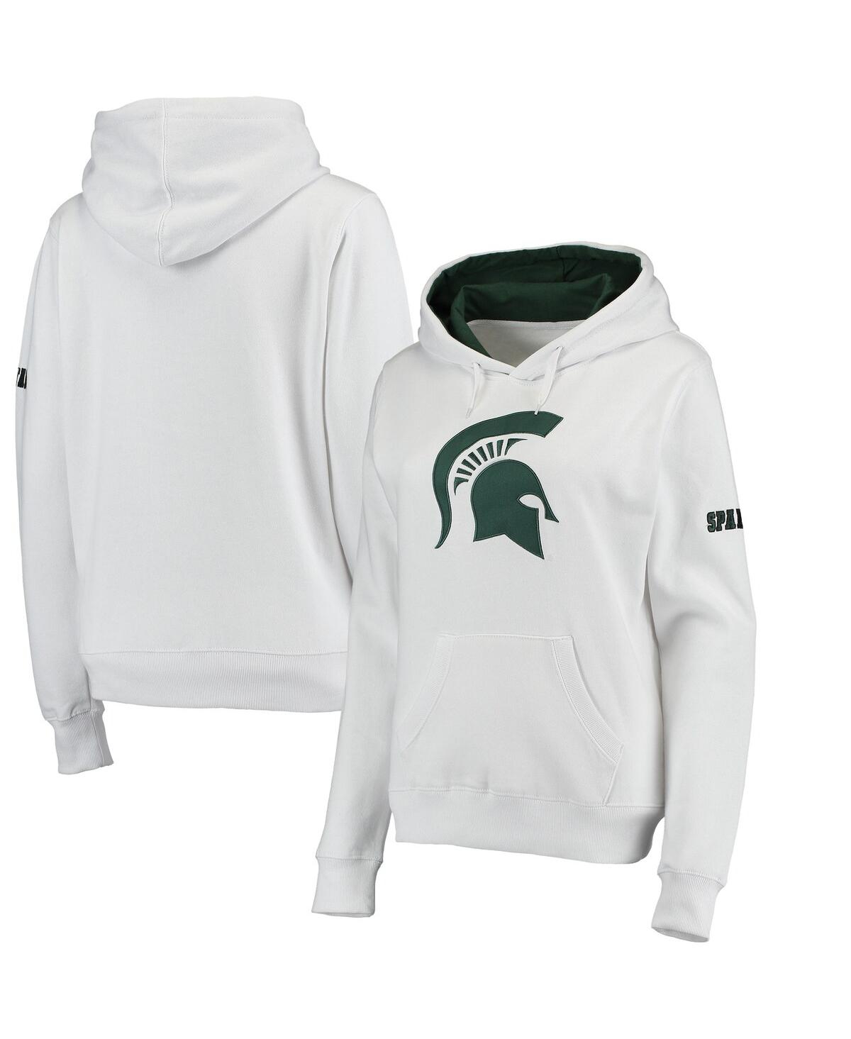 Women's White Michigan State Spartans Big Logo Pullover Sweatshirt - White