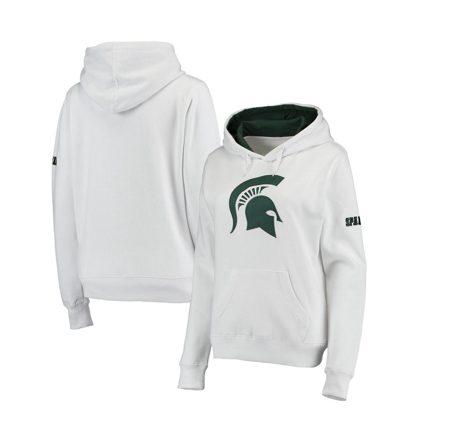 Women's White Michigan State Spartans Big Logo Pullover Sweatshirt