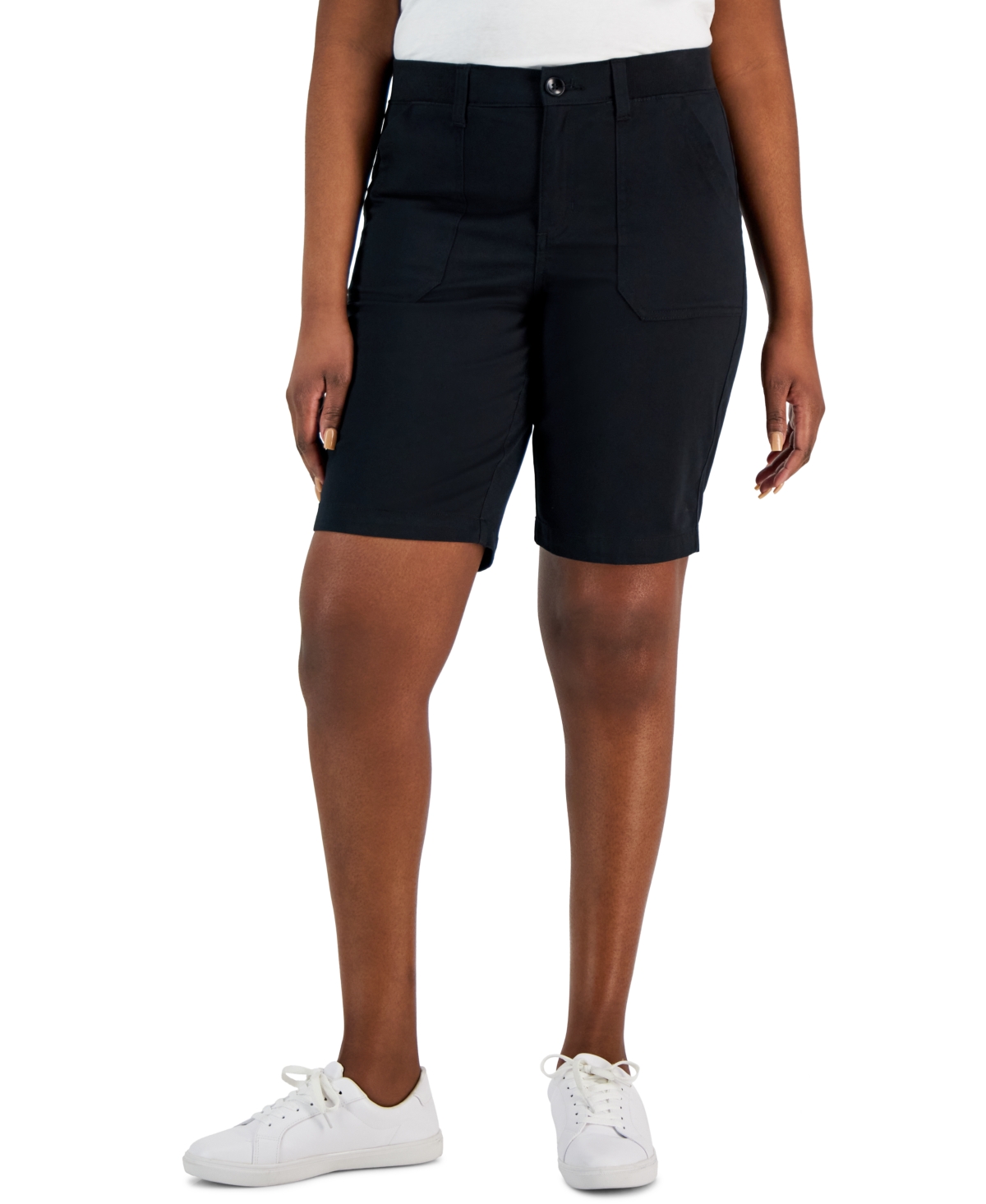 Women's Mid Rise Stretch-Waist Shorts, Created for Macy's - Intrepid Blue