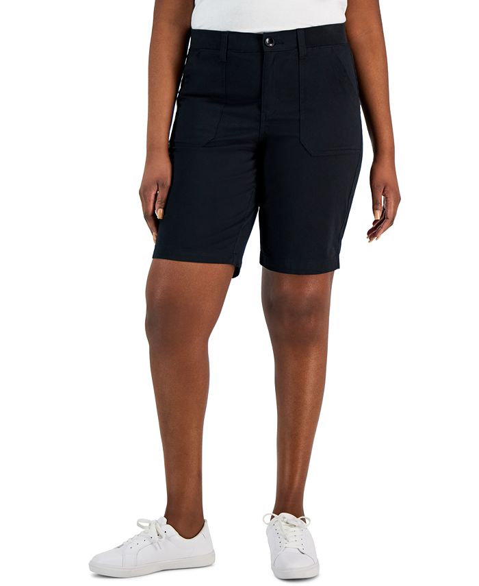 Karen Scott Women's Mid Rise Stretch-Waist Shorts, Created for Macy's -  Macy's