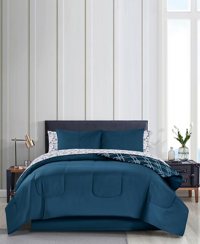 Keeco Coastal Lighthouse 8 Piece Reversible Comforter Set Macy's