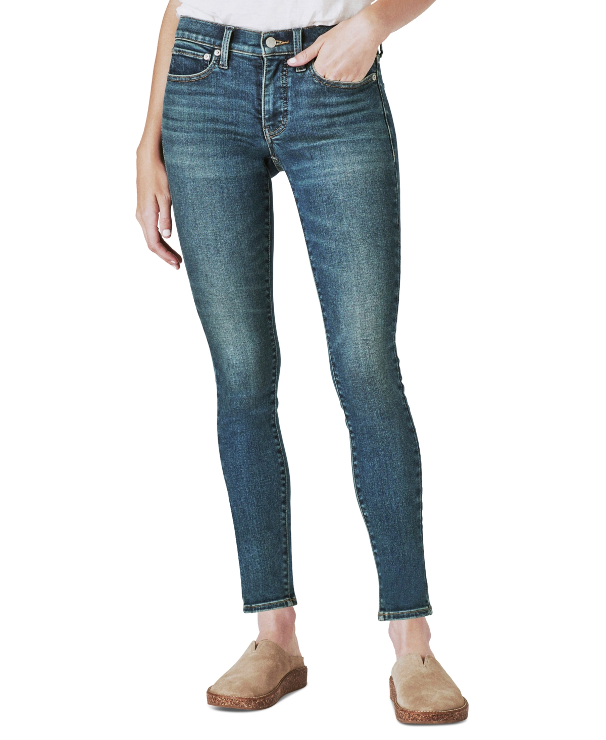 Women's Ava Mid-Rise Ripped Skinny Jeans - Lyell