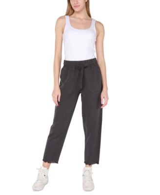 Black Tape - Women's Frayed-Hem Pull-On Joggers