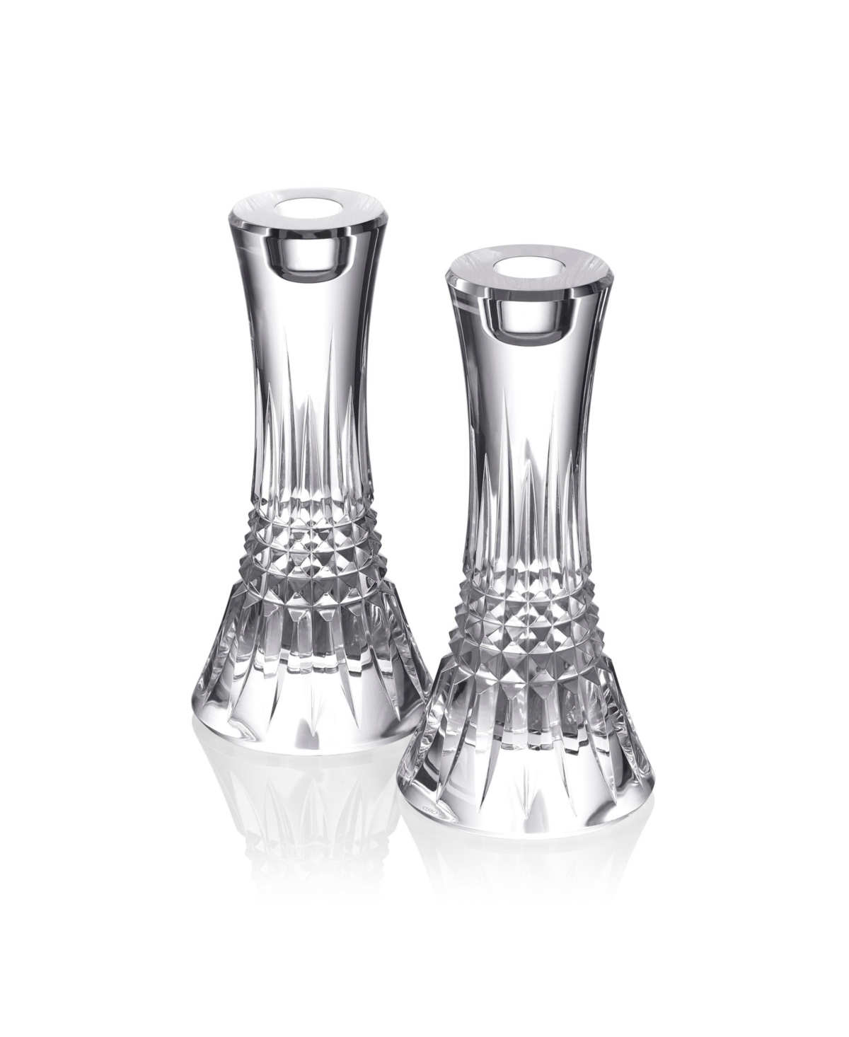 Waterford Lismore Diamond Candlestick 7", Set Of 2 In Clear