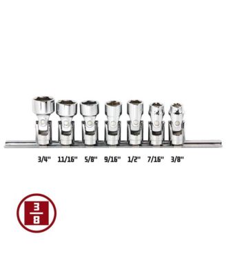 7 Piece 3/8 in. Dr. SAE Universal Socket Set