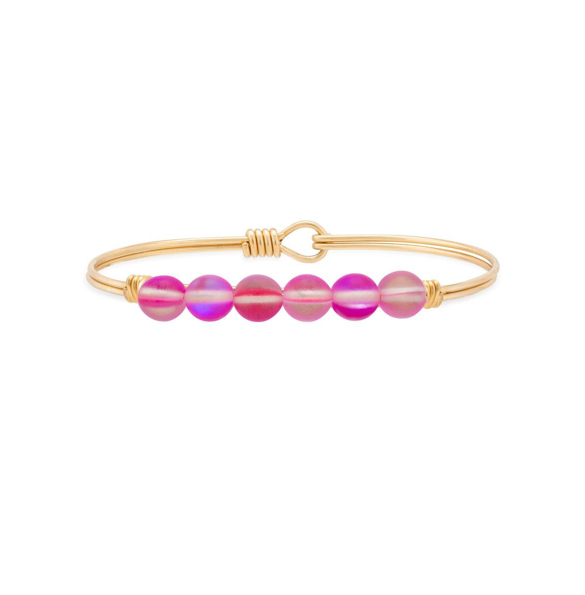 Luca + Danni Pink Quartz Energy Stone Bangle Women's Bracelet For Love