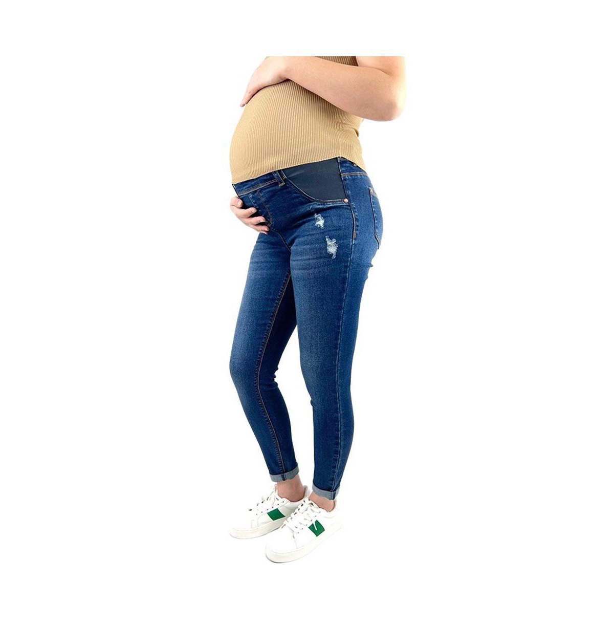 Indigo Poppy Maternity Distressed Skinny Jeans