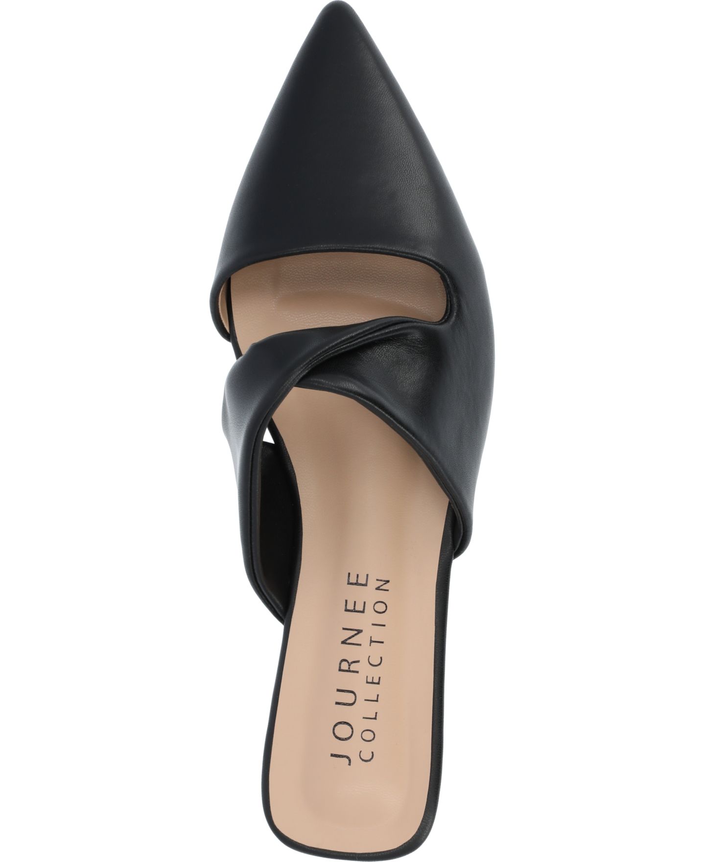 Женские сабо Journee Collection Enniss Twist Cutout Pointed Toe Mules, цвет: Чёрный — фото 11